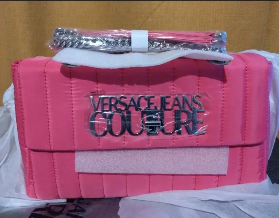 Versace Jeans Couture Soft Logo Lock Shoulder Bag – Pink | New with Tags