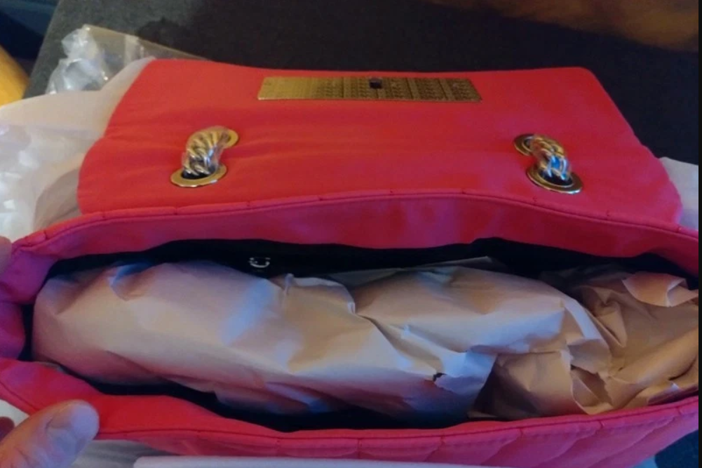 Versace Jeans Couture Soft Logo Lock Shoulder Bag – Pink | New with Tags